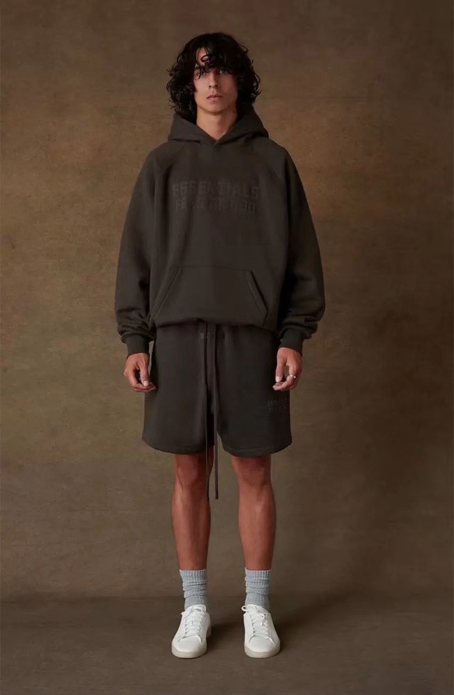 Fear of God Essentials 【Special Offer】FOG Flocked Letter Casual Padded hoodie 6 colors