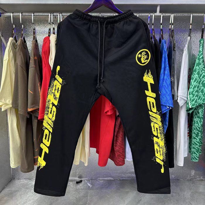 Hellstar Studio Front and Back Logo Sleeve Arm Letter Print hoodie & pants set 3 colors