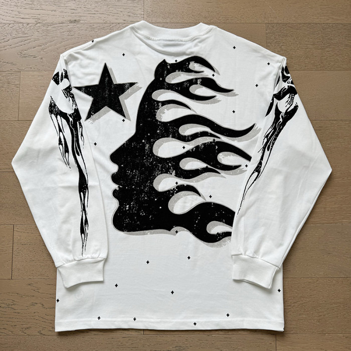 Hellstar Studio Full Star Portrait Printed Long Sleeve T-Shirt