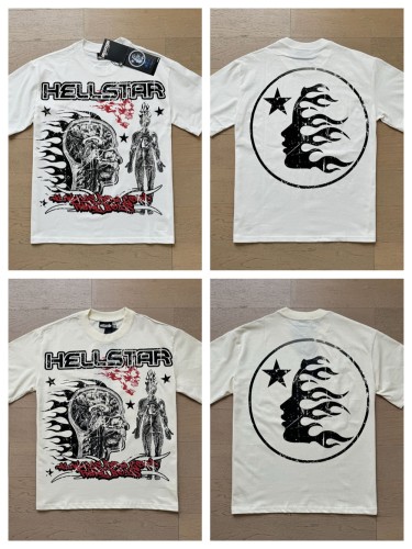 Hellstar Studio Standing Man Flame Brain Skull Print Tee 2 colors