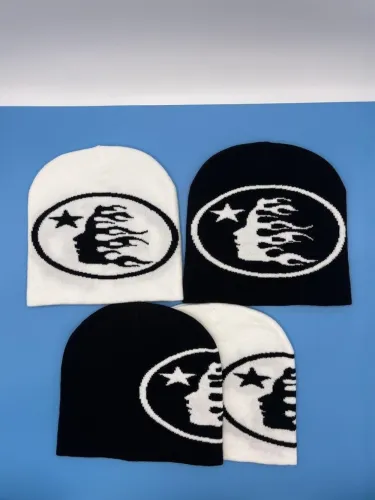 Circle Side Face Goddess Logo Jacquard Cold beanie 2 colors