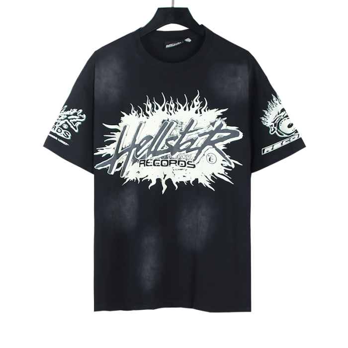 Hellstar Studio Explosive Flame Letter Logo Washed Version Tee 2 colors