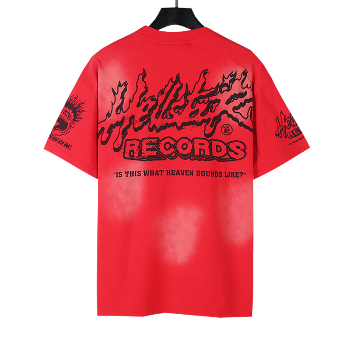 Hellstar Studio Explosive Flame Letter Logo Washed Version Tee 2 colors