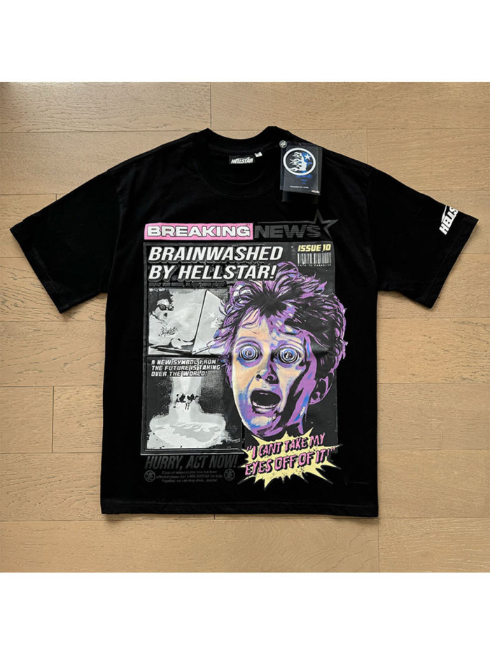 Hellstar Studio Breaking News Illustrated Print Tee