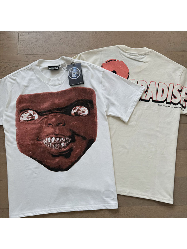 Hellstar Studio Portrait Metal Teeth Smile Logo Print Tee 2 colors