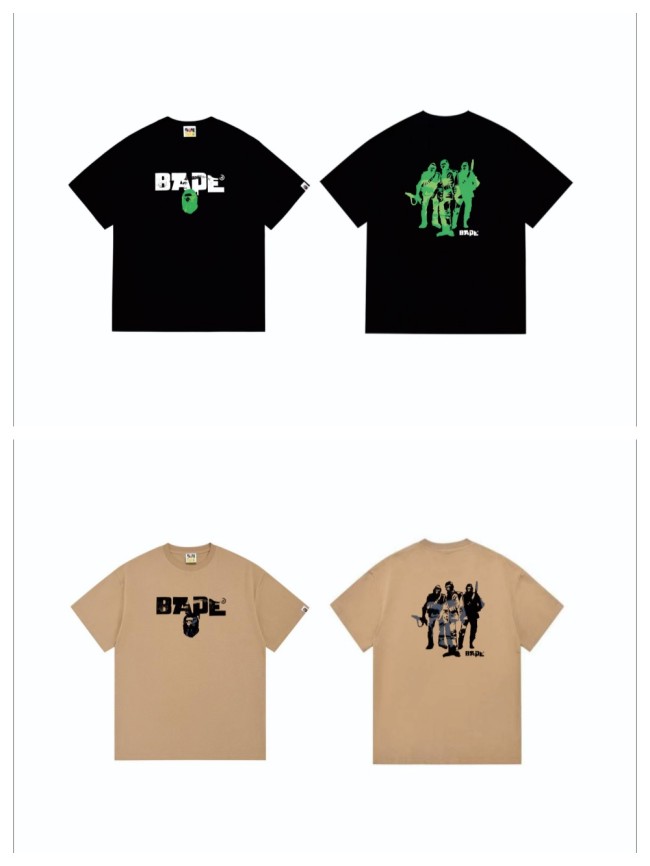 A Bathing Ape Mottled Lettering Ape Ape Army Print Tee 2 colors