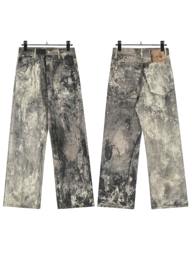 Vintage Splash Ink Mineral Low Rise Wide Leg Jeans