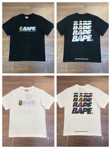 Green Camouflage Ape Head Back Large Letter Print Tee 2 colors