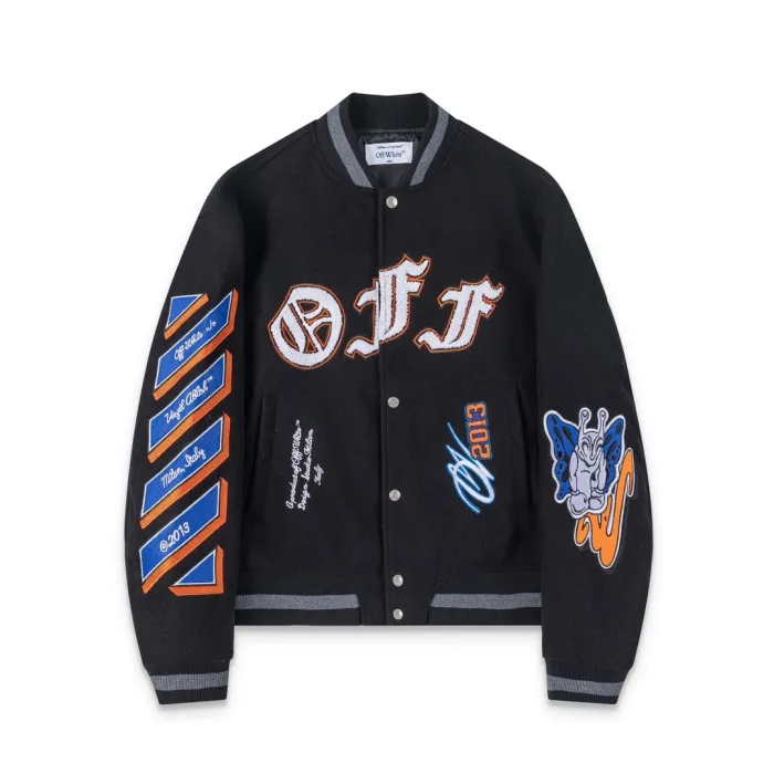 Cartoon animal three-dimensional zebra embroidered baseball jacket