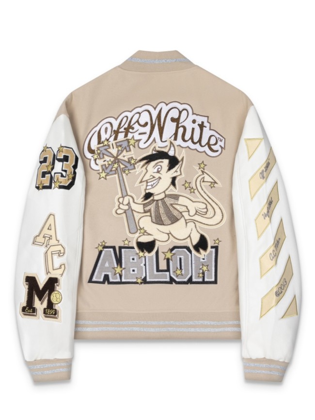 Off-White Vintage Patchwork Embroidered Baseball Jacket