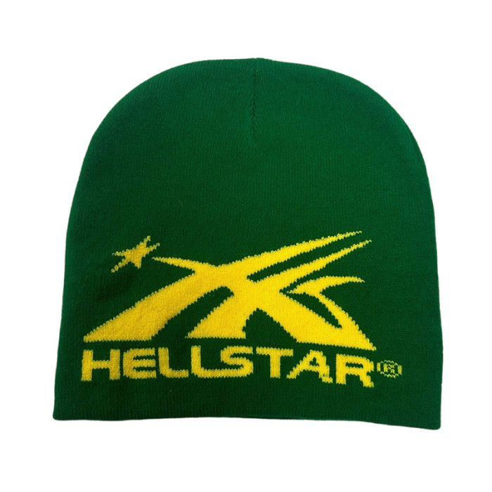 Hellstar Studio Monogrammed Jacquard Knit Hat Coldproof Woolen beanie 6 colors