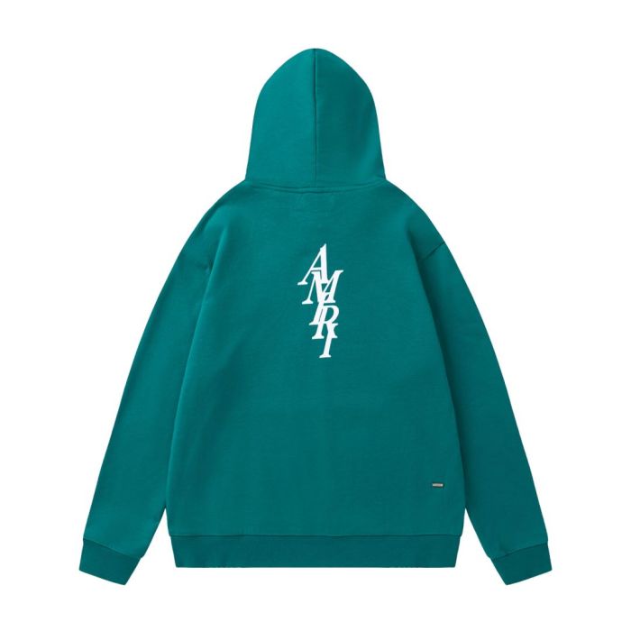 Amiri Dislocation vertical row logo printed hoodie 2 colors