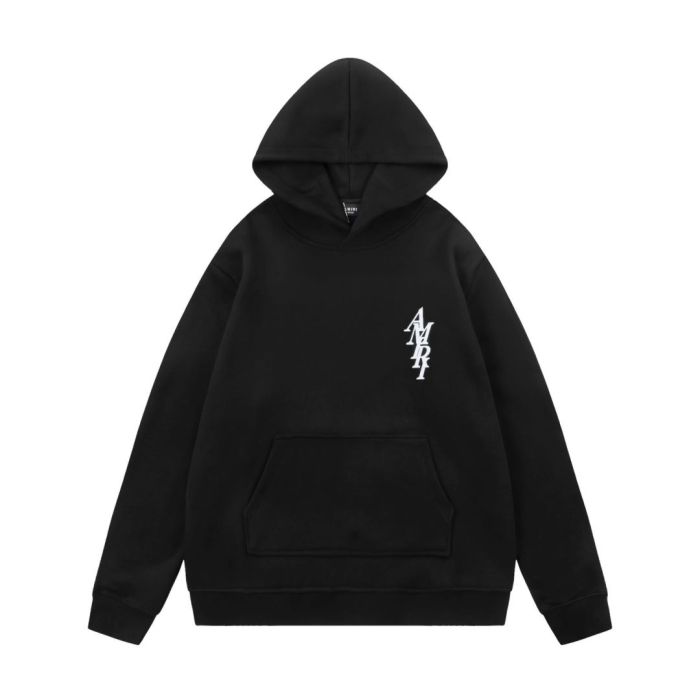 Amiri Dislocation vertical row logo printed hoodie 2 colors
