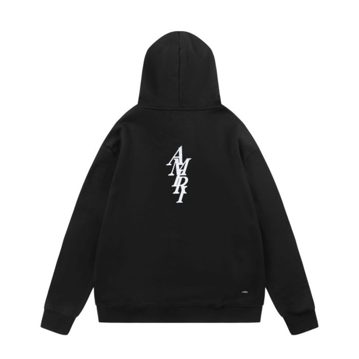 Amiri Dislocation vertical row logo printed hoodie 2 colors
