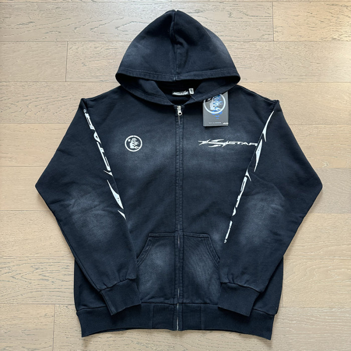 Hellstar Studio HS Monogram Logo Printed Ink Splash Zipper hoodie & pants set