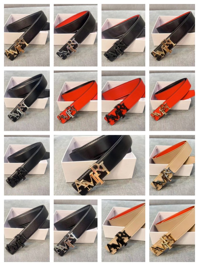 Amiri Metal Monogrammed Logo Belt【Width 3.8 cm】