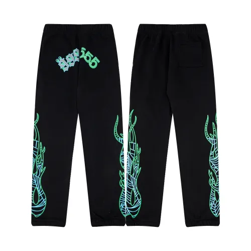 Face Fluorescent Green Totem Print Sweatpants