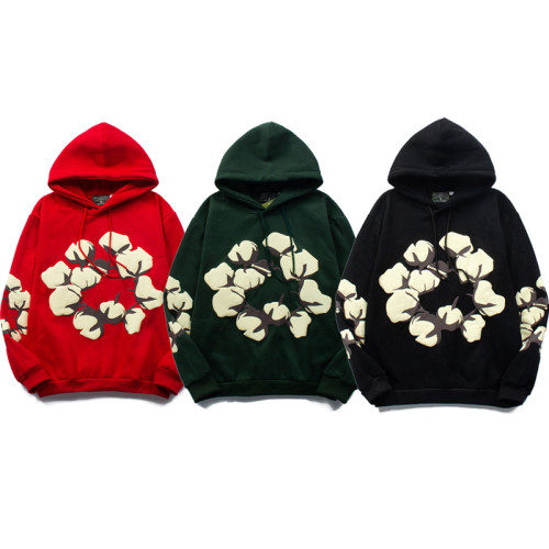 Cotton blossom big branches and leaves foam letter printed hooded