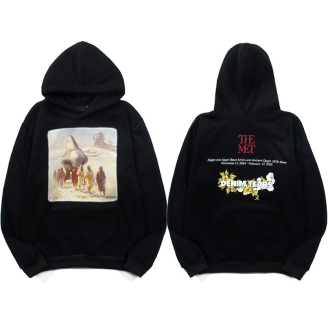Denim Tears Hip hop street kapok oil painting print ins super hot hooded