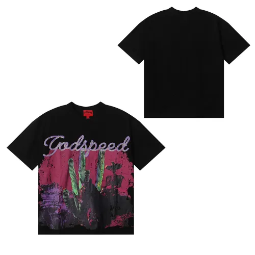 Western Skeleton Cowboy Cactus Print T-shirt