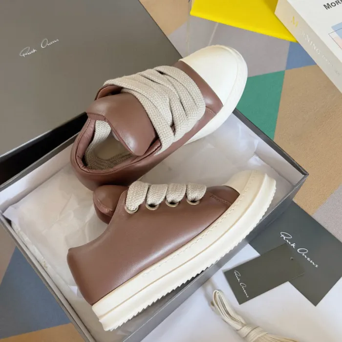 Rick 0wens Brown Low-Top Sneakers