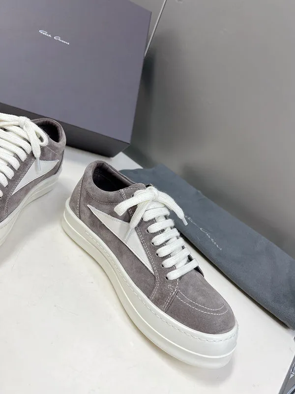 Rick 0wens Low-Top Sneakers - Grey Suede