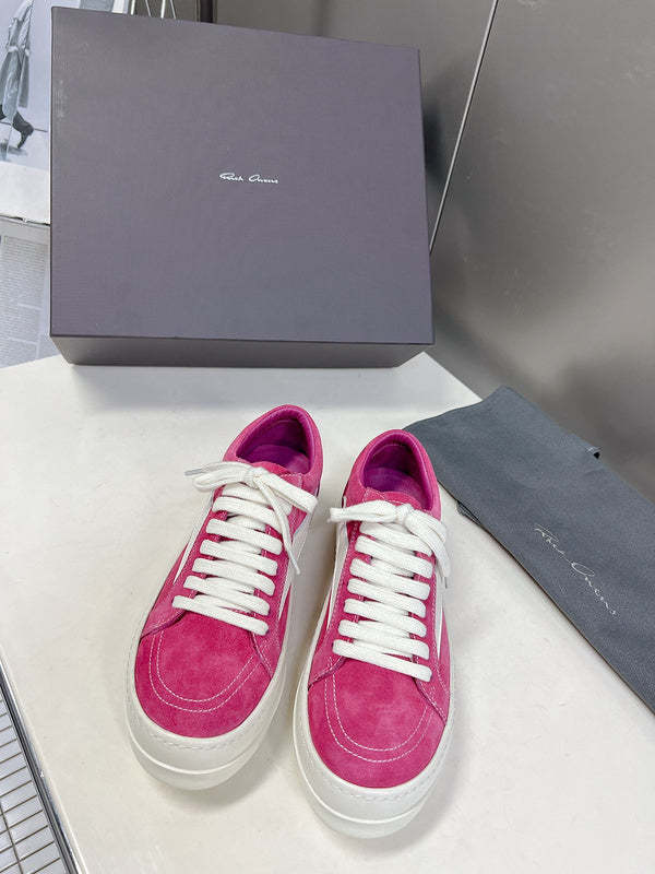 Rick 0wens Low-Top Sneakers - Pink Suede
