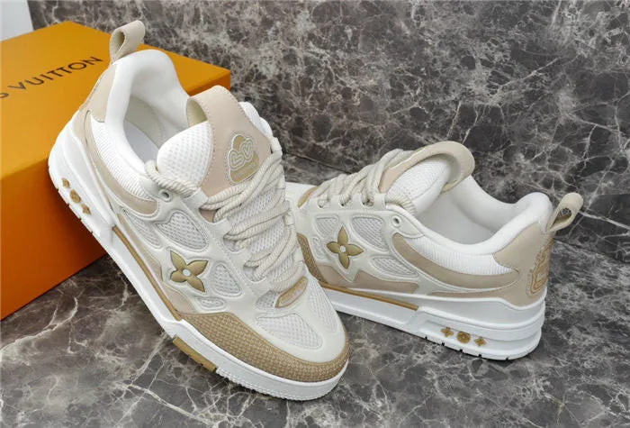 L0UiS VUiTT0N LV SKATE SNEAKER BEIGE WHITE