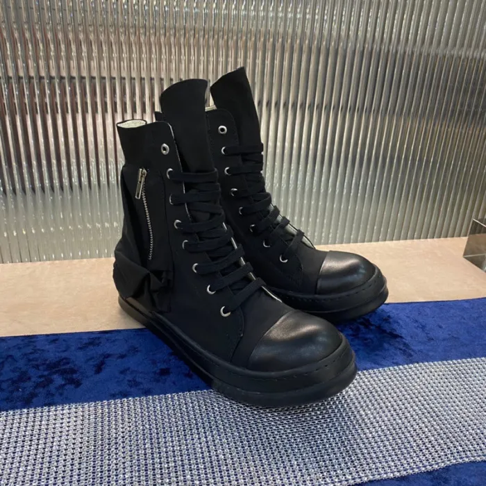 Rick 0wens High-Top Nylon Boots - All Black