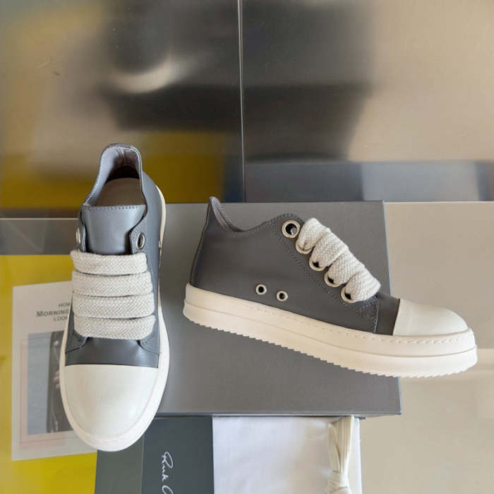 Rick 0wens Gray Low-Top Sneakers