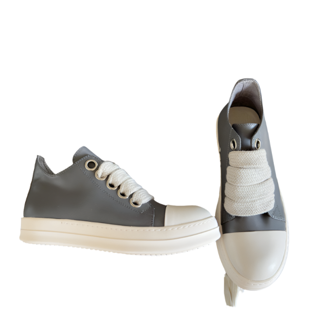 Rick 0wens Gray Low-Top Sneakers