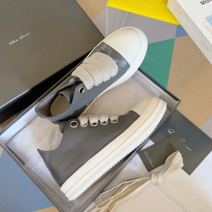 Rick 0wens Gray Low-Top Sneakers