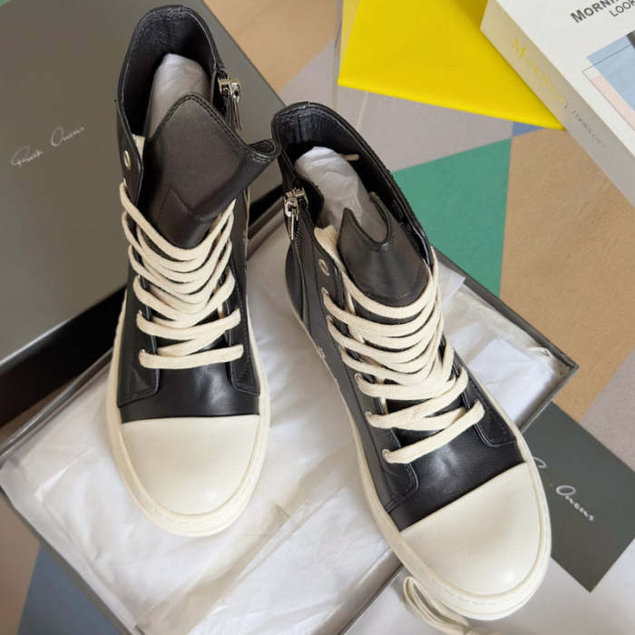 Rick 0wens Black High-Top Sneakers