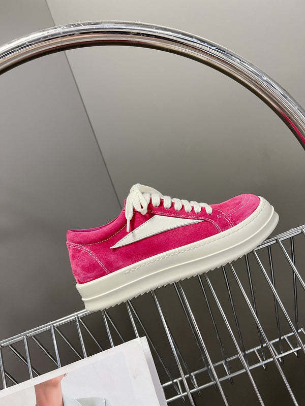 Rick 0wens Low-Top Sneakers - Pink Suede