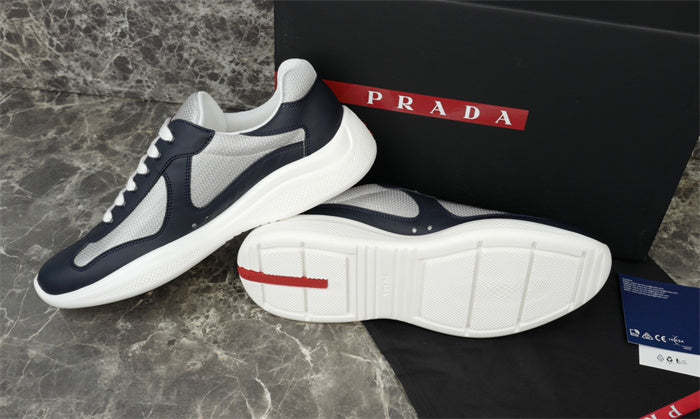 PR@D@ AMERICA'S CUP LEATHER NAVY SILVER