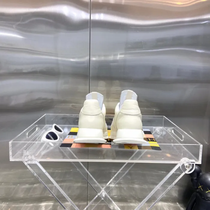 Rick 0wens Cream Low-Top Sneakers