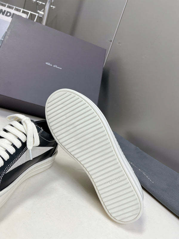 Rick 0wens Low-Top Sneakers - Black Leather