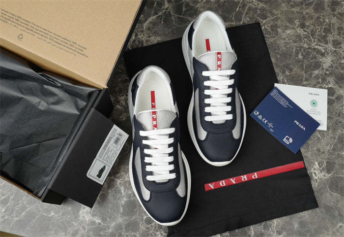 PR@D@ AMERICA'S CUP LEATHER NAVY SILVER