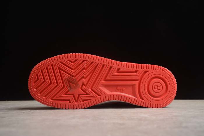 B@PE ST@ Low-Top Sneakers in Red and White