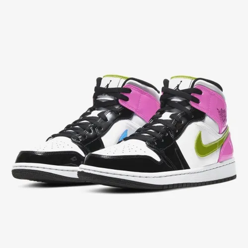 JORD@N 1 MID x WHITE BLACK CYBER PINK