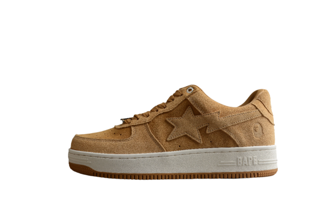 B@PE ST@ Low-Top Tan Suede Sneakers