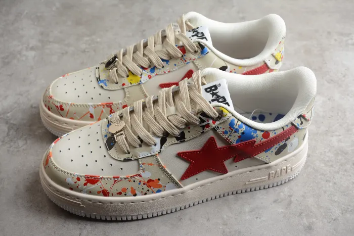 B@PE ST@ Splatter Low-Top Sneakers