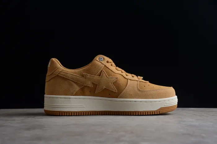 B@PE ST@ Low-Top Tan Suede Sneakers