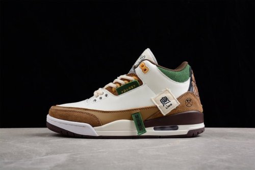 AIR JORD@N 3 SE WHITE/DARK BROWN-GREEN