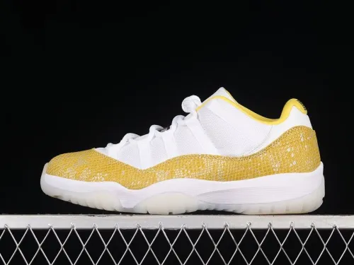 AIR JORD@N 11 LOW YELLOW SNAKESKIN WHITE