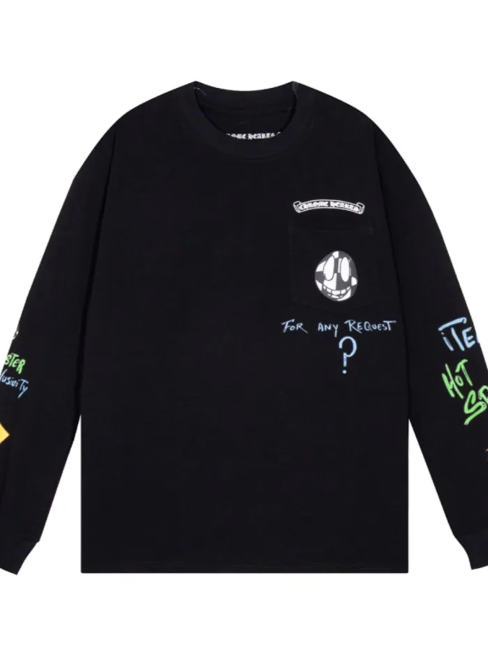 Colorful Letter Graffiti Long Sleeve T-Shirt