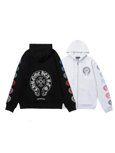 Colorful Horseshoe Loop Zipper Sweatshirt