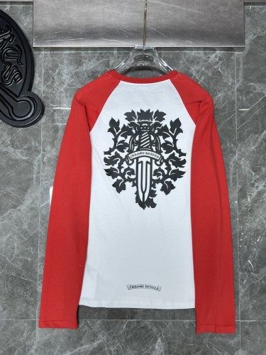 Red and White Colorblocked Bayonet and Sword Long Sleeve T-Shirt