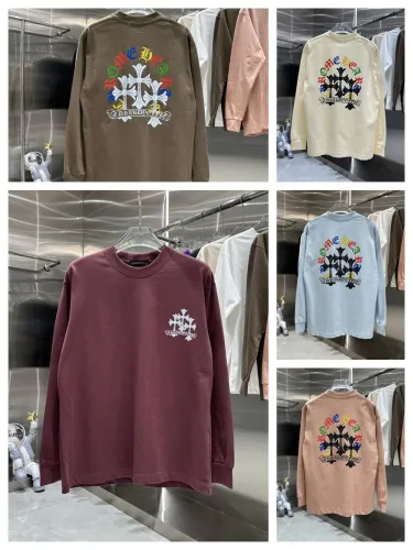 Back Colorful Sanskrit Alphabet Triple Cross Print Long Sleeve T-Shirt 7 colors