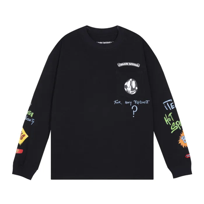 Colorful Letter Graffiti Long Sleeve T-Shirt